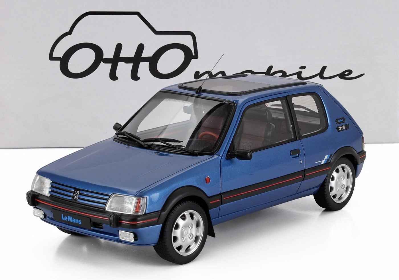 OT1153 Otto Mobile Peugeot 205 1.9 GTI Le Mans 2018 Miami Blue 1:18