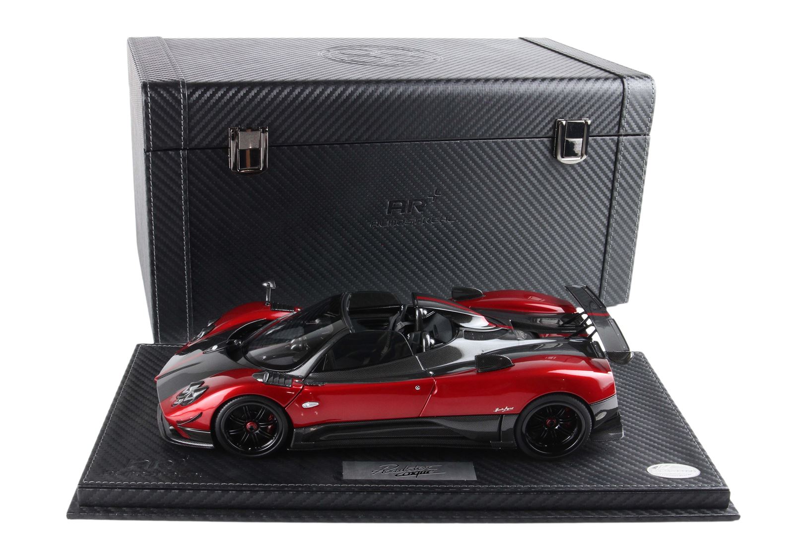 850612021DIE BBR Models/Almost Real Pagani Zonda Cinque Roadster Rosso Dubai Special Pack 1:18