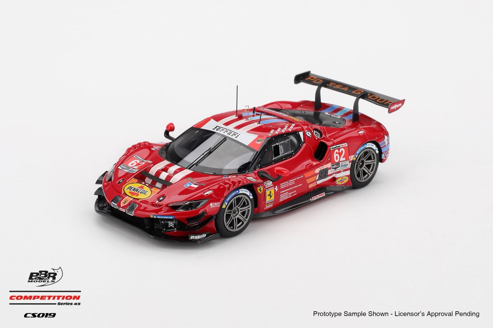 CS019 BBR Models Ferrari 296 GT3 #62 Risi Competizione 2024 IMSA Daytona 24 Hrs 1:43