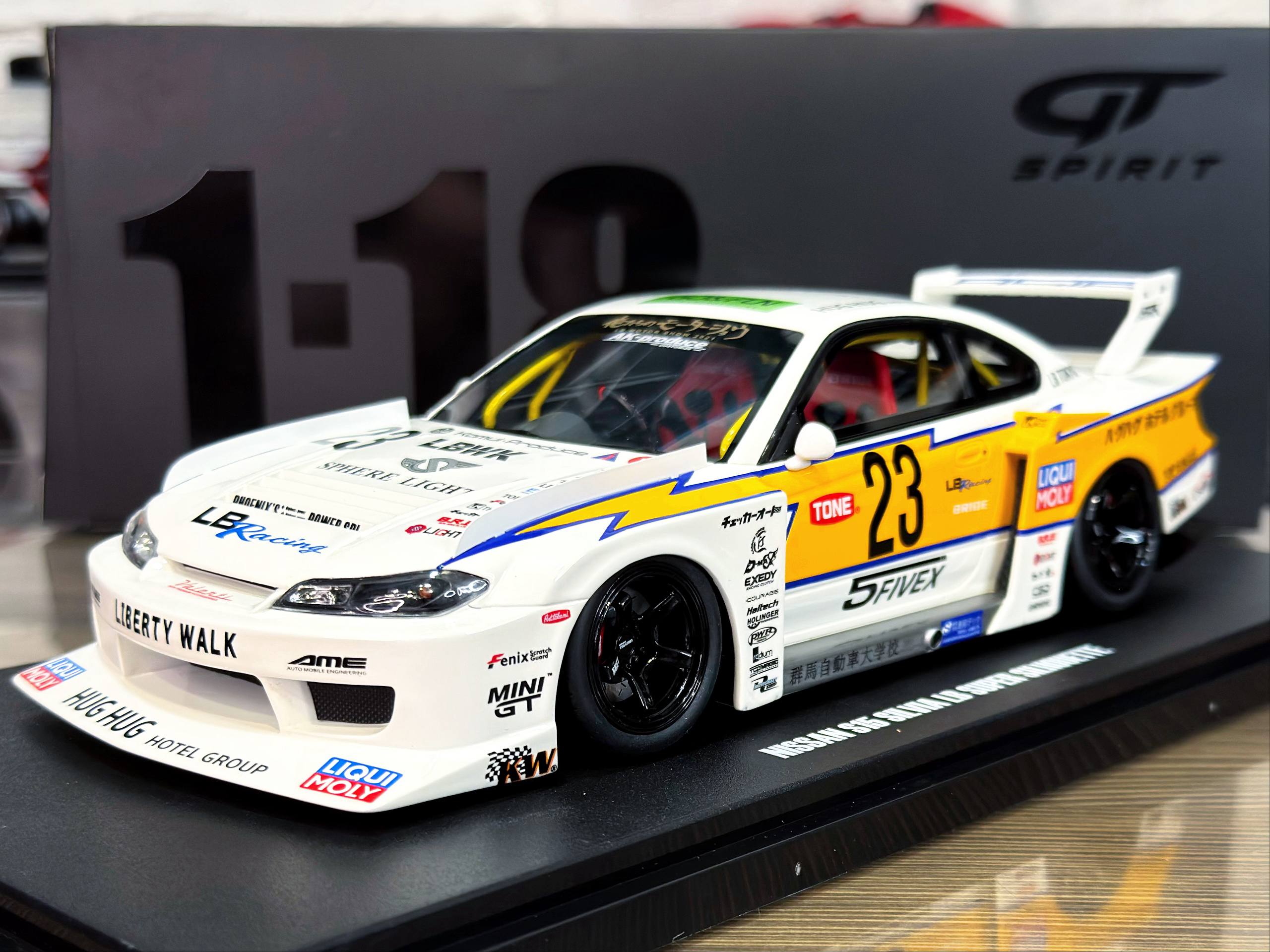 GT560 GT Spirit Nissan S15 Silvia LB Super Silhouette White 2021 1:18