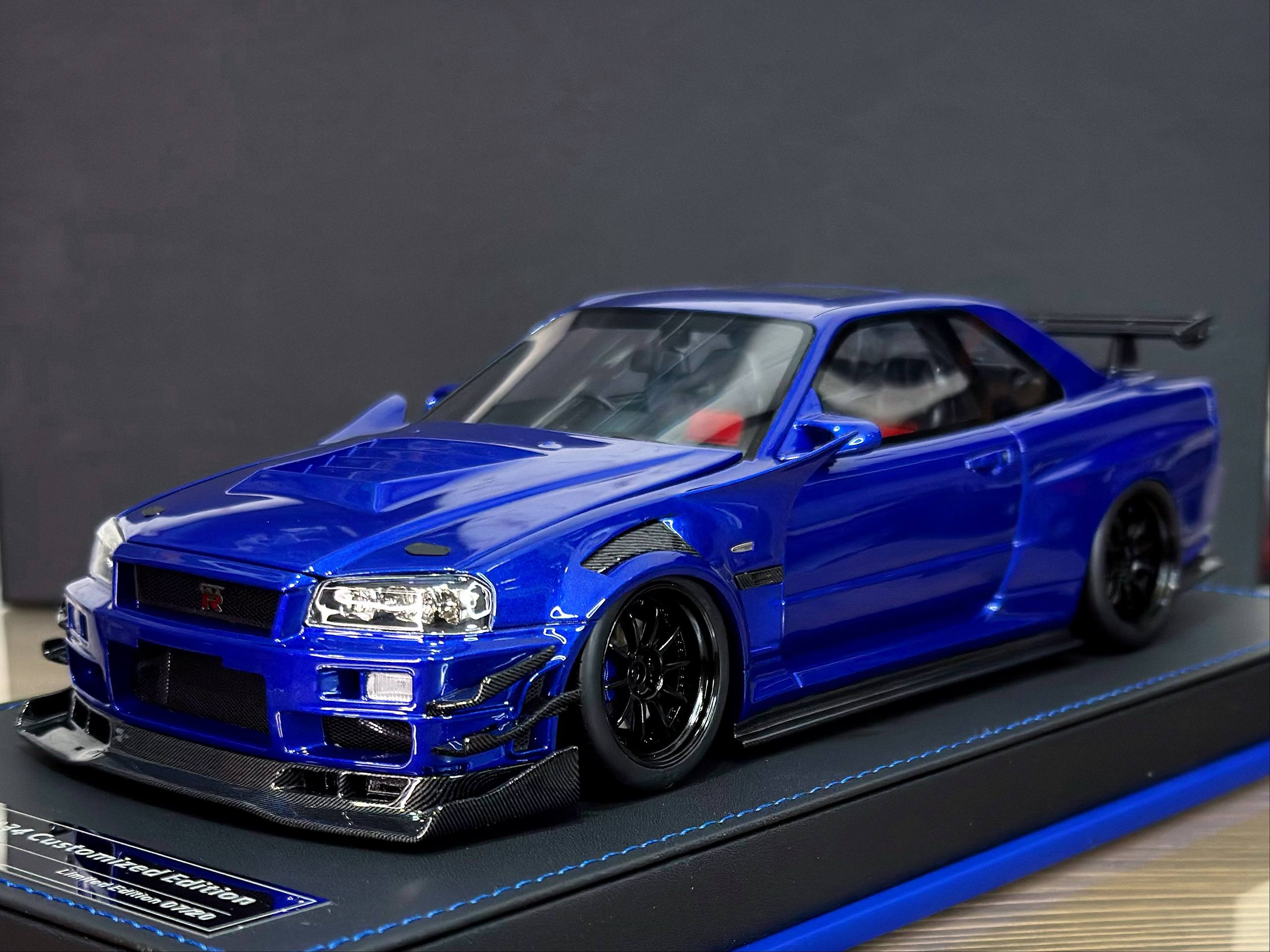 IVY Merit Nissan Skyline GT-R R34 Customized Version Blue 1:18