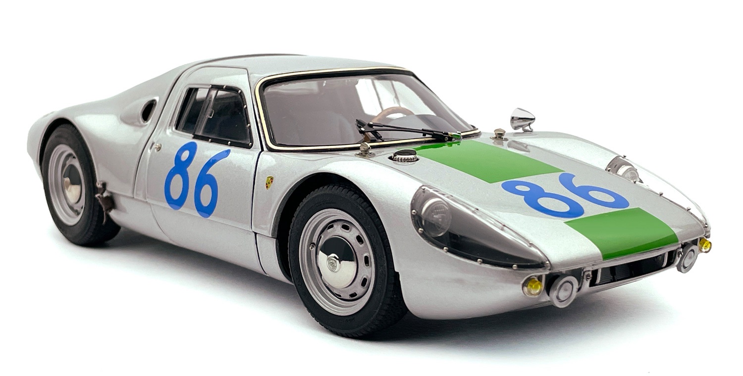 M-230 CMC Porsche 904 Carrera GTS Winner Targa Florio 1964 Pucci/Davis #86 Silver 1:18
