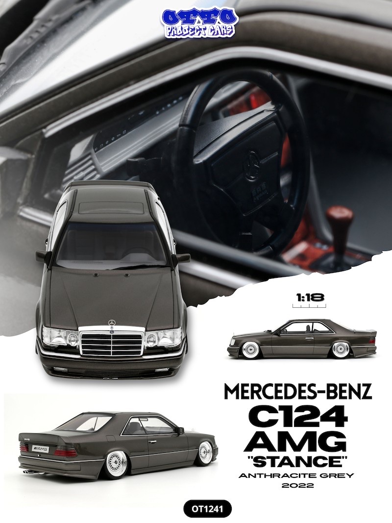 OT1241 Mercedes Benz C124 AMG «Stance» Anthracite Grey 2022 1:18