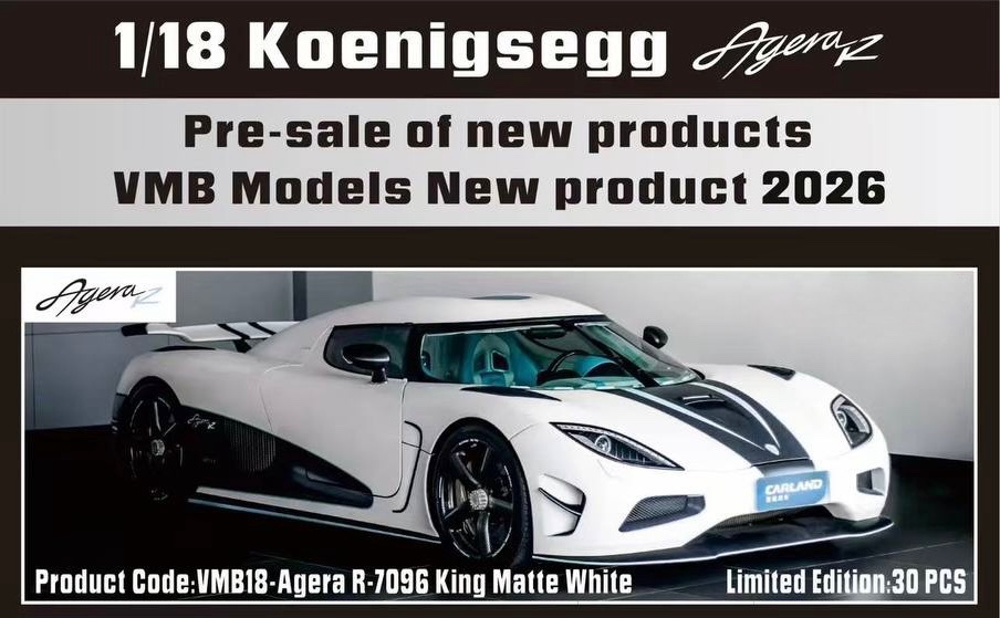 R7096 VMB Models Koenigsegg Agera R King Matte White 1:18