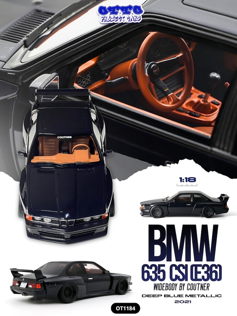 OT1184 Otto Mobile BMW 635 CSI E36 Widebody by Coutner Deep Blue Metallic 2021