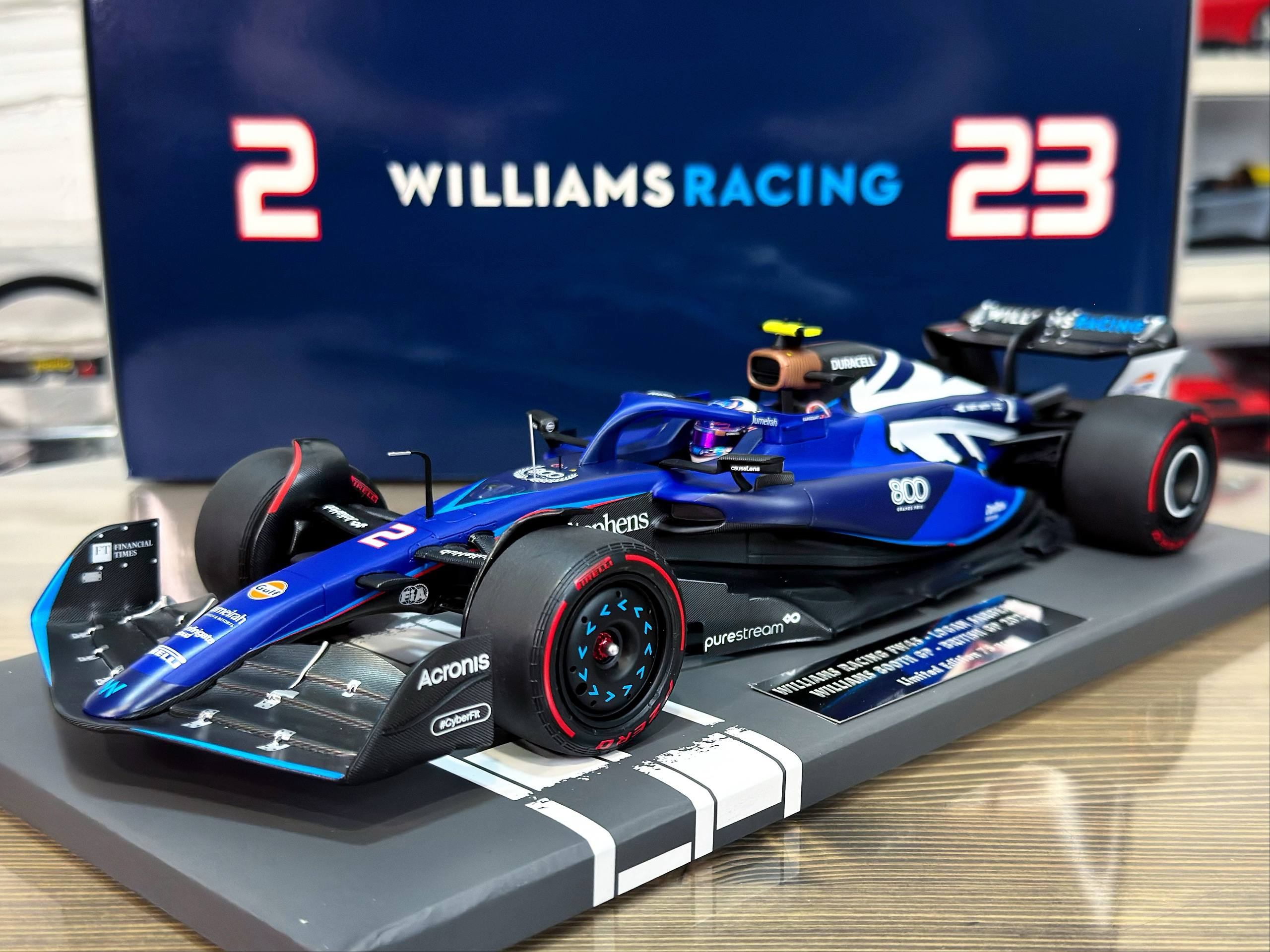 117231102 Minichamps Williams Racing FW45 Logan Sargeant Williams 800TH GP British GP 2023 1:18