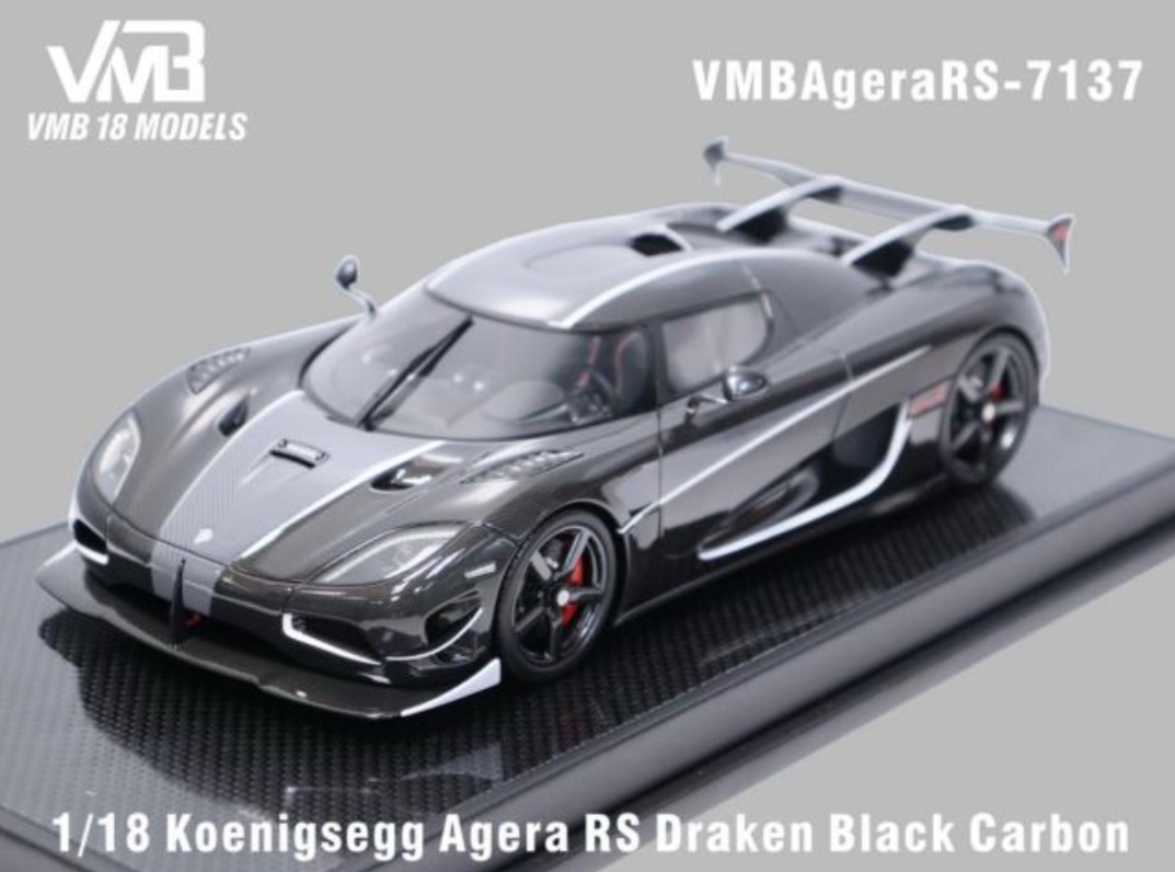 RS7137 VMB Models Koenigsegg Agera RS Draken Black Carbon 1:18