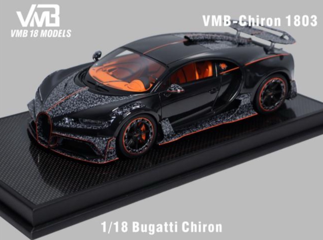 CH1803 VMB Models Bugatti Chiron Black Carbon 1:18