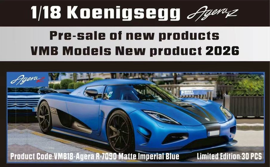 R7090 VMB Models Koenigsegg Agera R Matte Imperial Blue 1:18