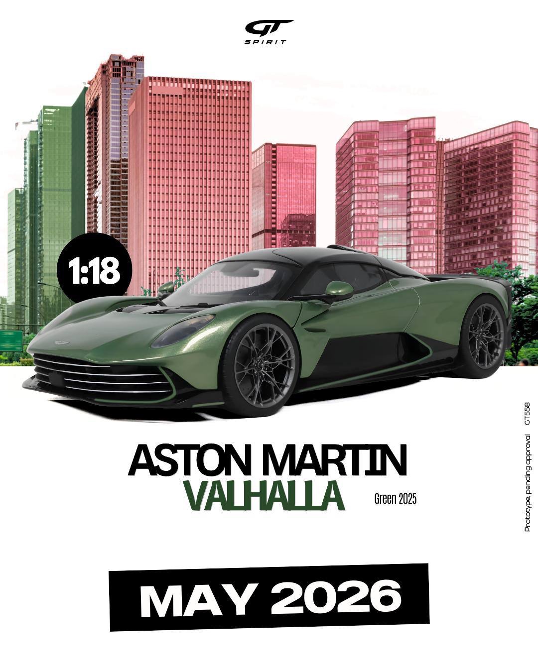 GT558 GT Spirit Aston Martin Valhalla Green 2025 1:18