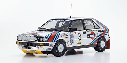 08960F Kyosho Lancia Delta HF 4WD Martini #3 Winner Rally Monte Carlo 1988 1:18