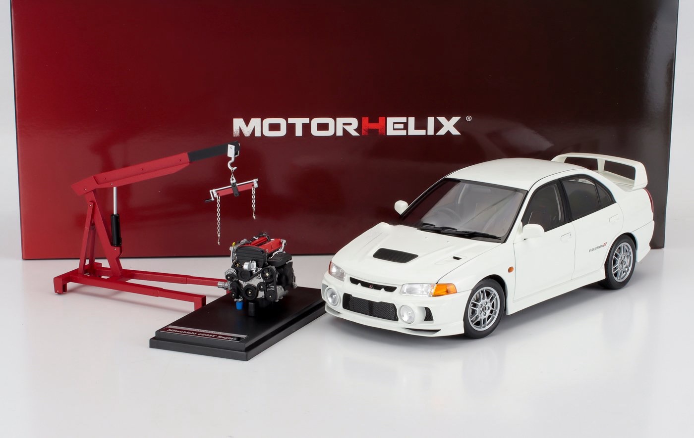 M84003 Motorhelix Mitsubishi Lancer EVO IV White 1:18