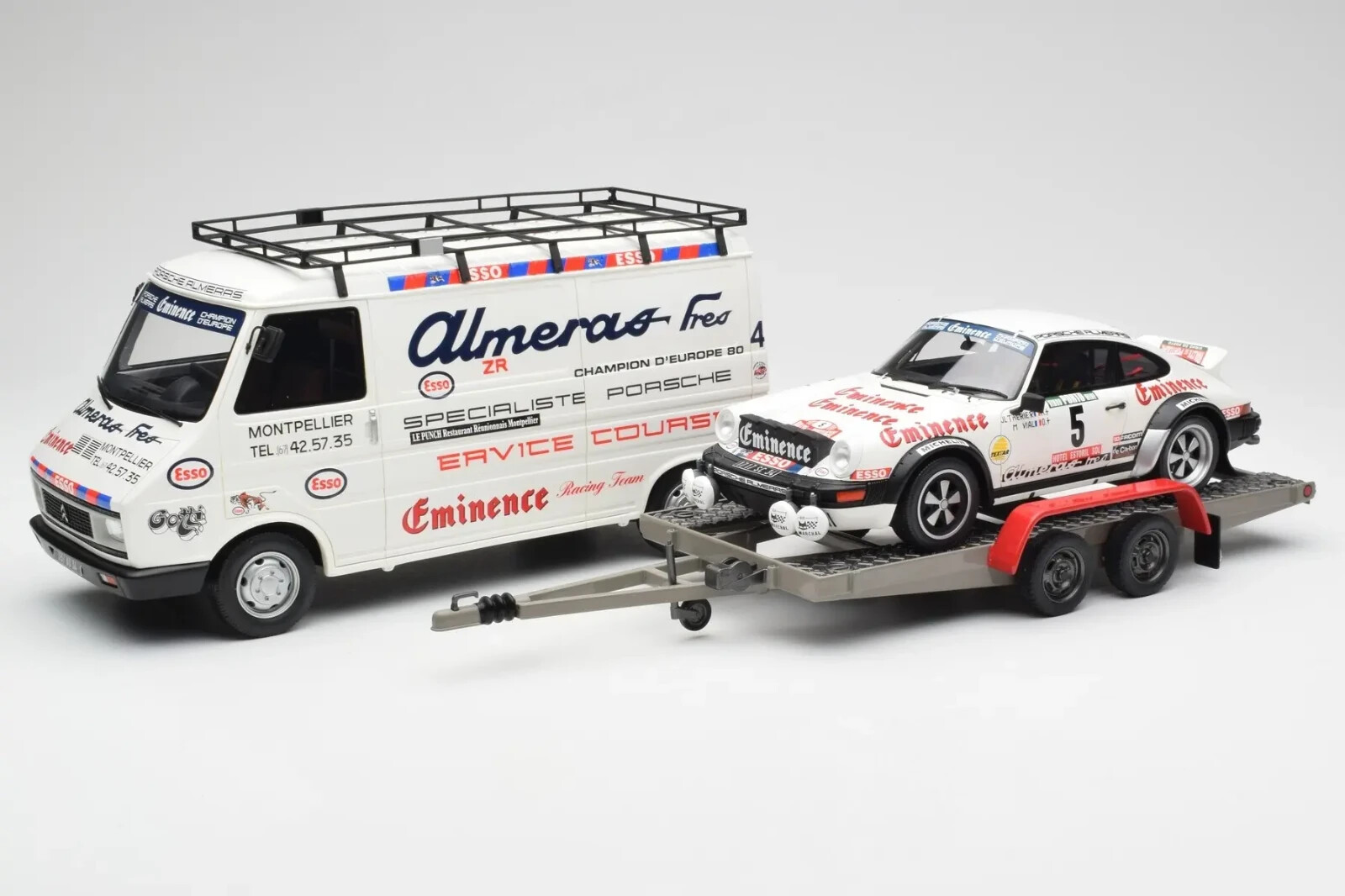 OT374 Porsche 911 SC GR.4  #5 THERIER RALLYE DE PORTUGAL 1981+Citroen C35 1:18