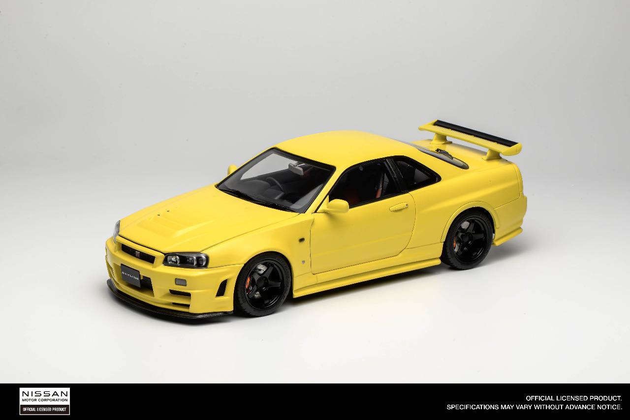 M83412 Motorhelix Nissan Skyline GT-R (R34) Customized Version Yellow 1:18