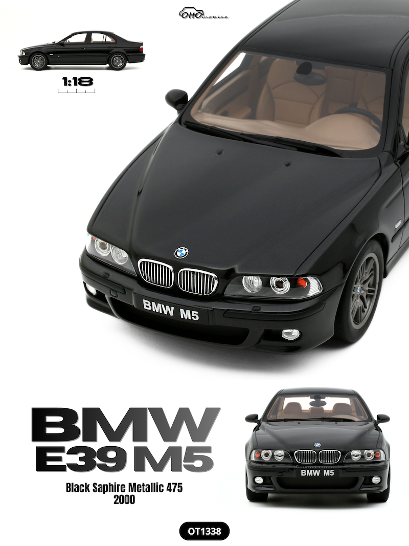 OT1338 Otto Mobile BMW E39 M5 Black Saphire Metallic 475 2000 1:18